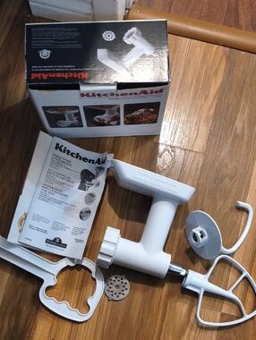 KitchenAid White Stand Mixer Attachment Set - Grinder & Accessories